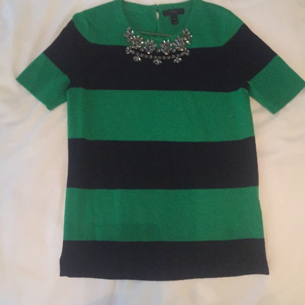 Jcrew sweater top with jewel neckline